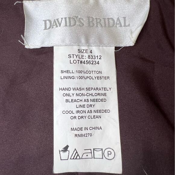 David’s Bridal Women's Brown Strapless Dress Size 4 - Picture 4 of 4